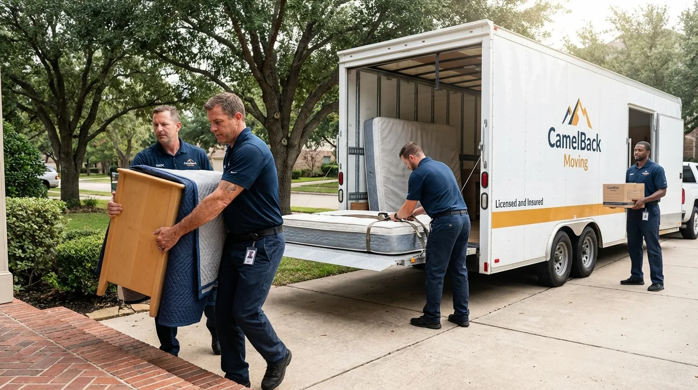 Crew loading residential truck for cross-state move from Smyrna, GA