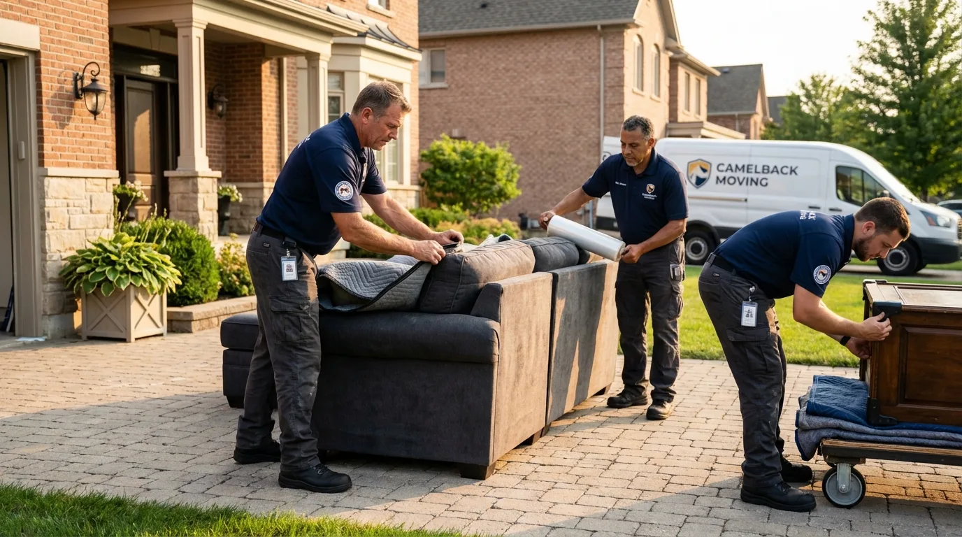 Large estate moving crew wrapping furniture in Smyrna, GA