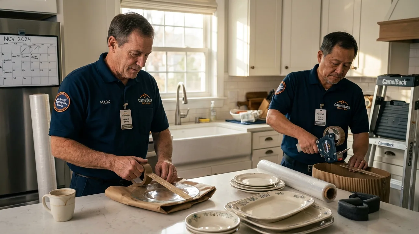 Professional crew packing kitchen dishware in Smyrna, GA